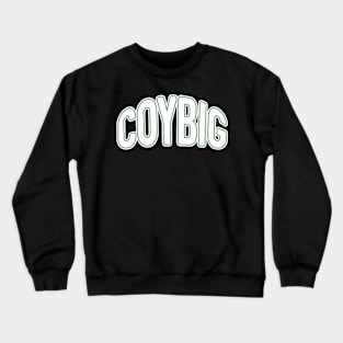 COYBIG, Glasgow Celtic Football Club White and Green Warped Text Design Crewneck Sweatshirt